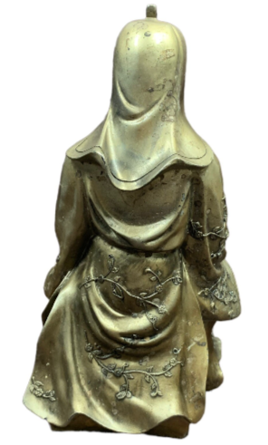 Asian Good Luck Statue resin/bronze Look Figurine Of Prosperity & Wisdom 9.5”