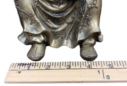 Asian Good Luck Statue resin/bronze Look Figurine Of Prosperity & Wisdom 9.5”